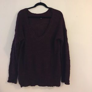 American Eagle Plum Metallic Sweater